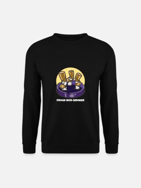 Zigarettenkippen Stolzer Nichtraucher - Unisex Pullover - Schwarz