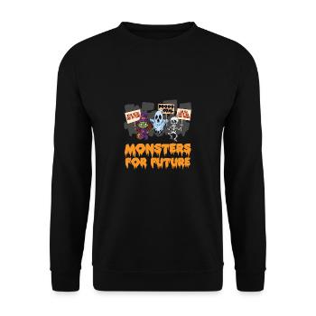 Monster for future climate activist Halloween - Unisex Sweatshirt - black - Front - Alina (178cm) & Michal (187cm)