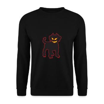 Halloween Devil Dog Chiot démoniaque brillant - Sweat-shirt Unisexe - noir - Devant - Alina (178cm) & Michal (187cm)