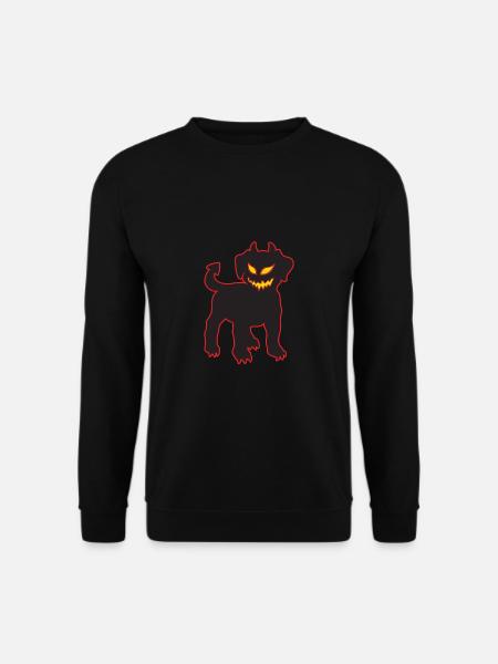 Halloween Teufel Hund Dämonischer Welpen glühend - Unisex Pullover - Schwarz