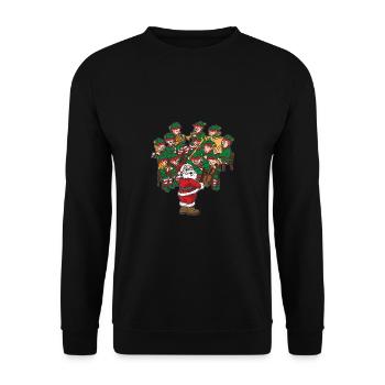 Père Noël Chef d’orchestre de Noël - Sweat-shirt Unisexe - noir - Devant - Alina (178cm) & Michal (187cm)