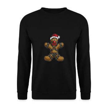 Coquin Gingerbread Man Kinky Noël BdM - Sweat-shirt Unisexe - noir - Devant - Alina (178cm) & Michal (187cm)