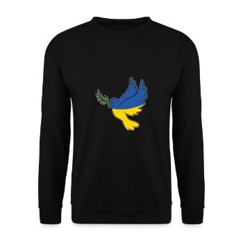 Ukrainische Friedenstaube - Unisex Pullover - Schwarz - Vorne - Alina (178cm) & Michal (187cm)