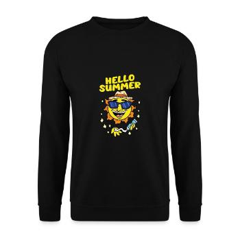Hello Summer Sun - Unisex Sweatshirt - black - Front - Alina (178cm) & Michal (187cm)