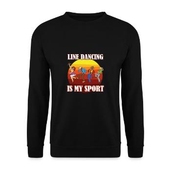 22 Line dancing is my Sport Line dancers Fans copy - Unisex Pullover - Schwarz - Vorne - Alina (178cm) & Michal (187cm)
