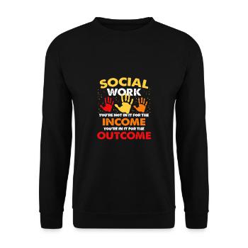 Stolze Sozialarbeiterin - Unisex Pullover - Schwarz - Vorne - Alina (178cm) & Michal (187cm)