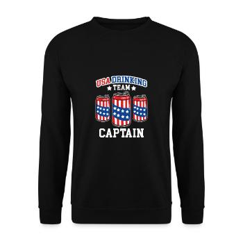 Capitaine de l’American Drinking Team - Sweat-shirt Unisexe - noir - Devant - Alina (178cm) & Michal (187cm)
