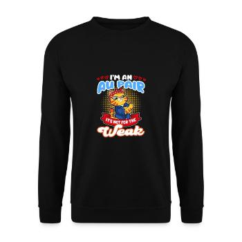 I am an Au PairCool birthday present - Unisex Sweatshirt - black - Front - Alina (178cm) & Michal (187cm)