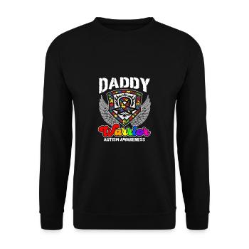 Autismus-Bewusstsein Krieger Daddy - Unisex Pullover - Schwarz - Vorne - Alina (178cm) & Michal (187cm)