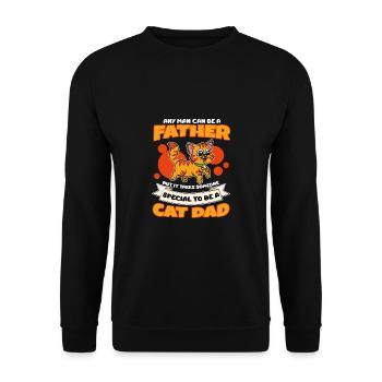 Cat Father Kitten Daddy Joke Male Cat Owner - Unisex Sweatshirt - black - Front - Alina (178cm) & Michal (187cm)