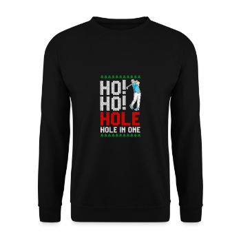Ho Ho Hole In One Funny Golf Christmas Joke - Unisex Sweatshirt - black - Front - Alina (178cm) & Michal (187cm)