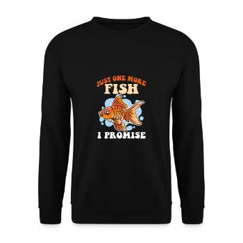 Nur noch ein Fisch Ich verspreche Aquarienbesitzer - Unisex Pullover - Schwarz - Vorne - Alina (178cm) & Michal (187cm)