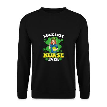 L’infirmière la plus heureuse Irish St. - Sweat-shirt Unisexe - noir - Devant - Alina (178cm) & Michal (187cm)