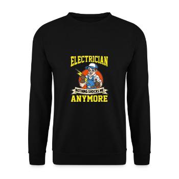 Elektriker Nichts schockiert mich mehr Fun Dad - Unisex Pullover - Schwarz - Vorne - Alina (178cm) & Michal (187cm)