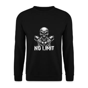 Crâne de musculation No Limit Workout avec haltère - Sweat-shirt Unisexe - noir - Devant - Alina (178cm) & Michal (187cm)