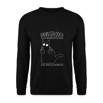 Dann geh doch zu deinen neuen Kollegen Jobwechsel - Unisex Pullover - Schwarz - Vorne - Alina (178cm) & Michal (187cm)