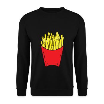 Pommes Frites Pommes Geschenk Pommes Fritten Spruc - Unisex Pullover - Schwarz - Vorne - Alina (178cm) & Michal (187cm)