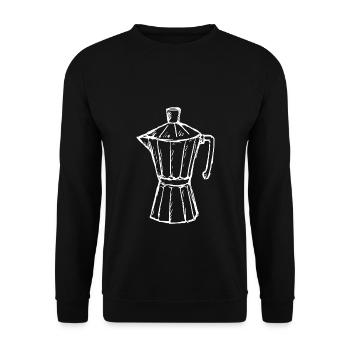 Espressokocher Kaffeekanne Geschenk Kaffee Liebhab - Unisex Pullover - Schwarz - Vorne - Alina (178cm) & Michal (187cm)