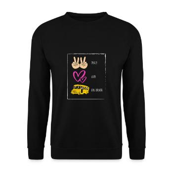 School Bus Driver School Bus - Unisex Sweatshirt - black - Front - Alina (178cm) & Michal (187cm)