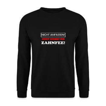 Zahnfee Kind Baby frech Party Geschenk lustig cool - Unisex Pullover - Schwarz - Vorne - Alina (178cm) & Michal (187cm)