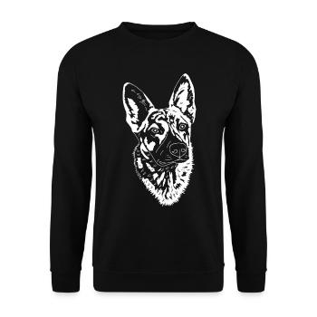 Holländischer Schäferhund - Unisex Pullover - Schwarz - Vorne - Alina (178cm) & Michal (187cm)