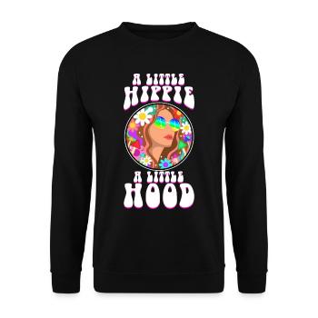 A Little Hippie A Little Hood - Unisex Sweatshirt - black - Front - Alina (178cm) & Michal (187cm)
