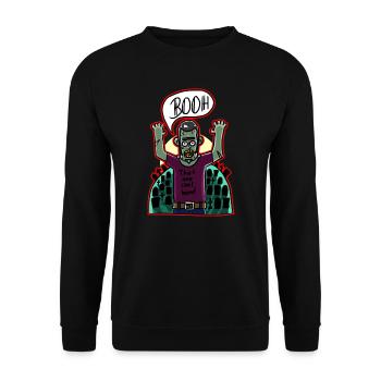 Friedhof Cartoon Booh Monster Halloween Zombie - Unisex Pullover - Schwarz - Vorne - Alina (178cm) & Michal (187cm)
