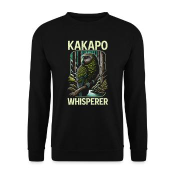 Kakapo Lover New Zealand Owl Parrot Bird - Unisex Sweatshirt - black - Front - Alina (178cm) & Michal (187cm)