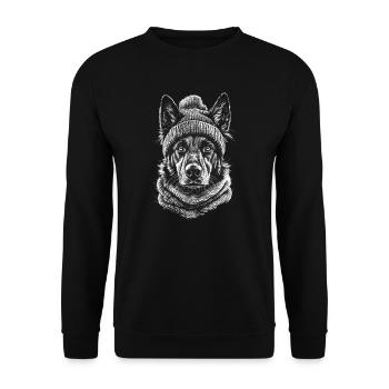 Berger Allemand Bobble Hat Chiens Chien - Sweat-shirt Unisexe - noir - Devant - Alina (178cm) & Michal (187cm)