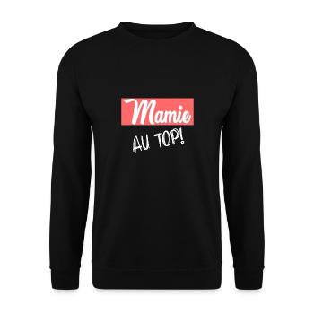 GRANNY. MOTHER'S DAY. HAPPY BIRTHDAY GRANDMA. I LOVE YOU - Unisex Sweatshirt - black - Front - Alina (178cm) & Michal (187cm)