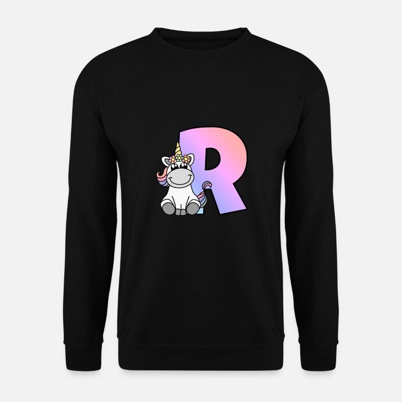 Einhorn Buchstabe R - Unisex Pullover - Schwarz