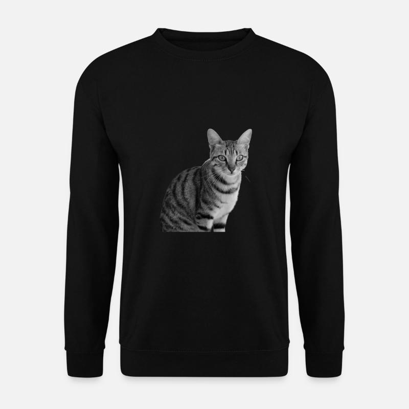 Katze weiß-schwarz Katze schwarzweiß - Unisex Pullover - Schwarz