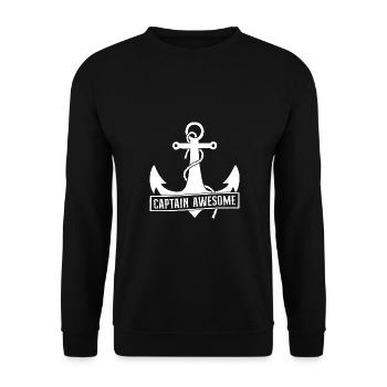 Captain Awesome Sailboat Sailing Sailing Boat Skip - Unisex Pullover - Schwarz - Vorne - Alina (178cm) & Michal (187cm)