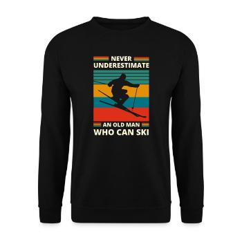 ne sous-estimez jamais un vieil homme qui peut skier - Sweat-shirt Unisexe - noir - Devant - Alina (178cm) & Michal (187cm)