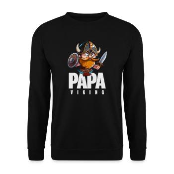 Papa viking rigolo dessin humour berserk valhalla - Sweat-shirt Unisexe - noir - Devant - Alina (178cm) & Michal (187cm)