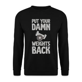 Remettez vos fichus poids 2 - Sweat-shirt Unisexe - noir - Devant - Alina (178cm) & Michal (187cm)