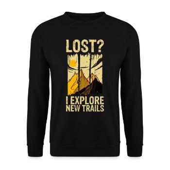 Mustard gas? I Explore New Trails 4 - Unisex Sweatshirt - black - Front - Alina (178cm) & Michal (187cm)