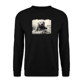 Surfer loutre de mer - Sweat-shirt Unisexe - noir - Devant - Alina (178cm) & Michal (187cm)