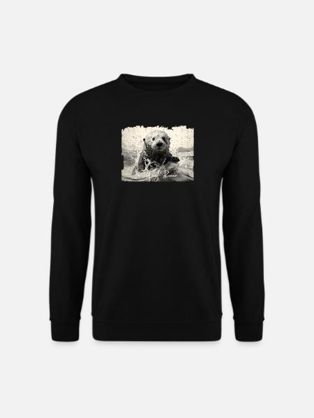 Surfing Sea Otter - Unisex Sweatshirt - black