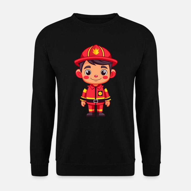 Hero in red the firefighter - Unisex Sweatshirt - black
