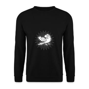 Papagei Vogelhalter Geschenkidee - Unisex Pullover - Schwarz - Vorne - Alina (178cm) & Michal (187cm)