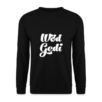 Wöd Gedi Bester Gedi sein Patenonkel fragen Taufe - Unisex Pullover - Schwarz - Vorne - Alina (178cm) & Michal (187cm)