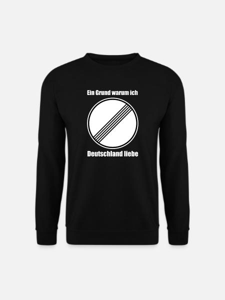 Unbegrenzt Verkehrszeichen Deutsche Autobahn - Unisex Pullover - Schwarz