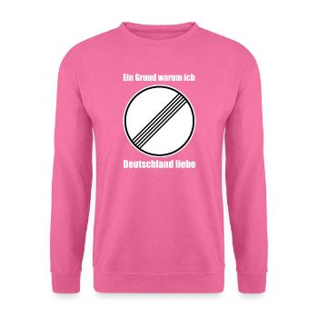 Unbegrenzt Verkehrszeichen Deutsche Autobahn - Unisex Pullover - Pink - Vorne