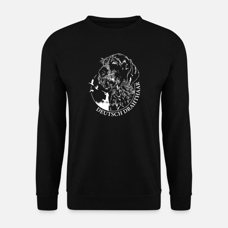 Deutsch Drahthaar Jäger Jagdhunde Hunde Wilsigns - Unisex Pullover - Schwarz