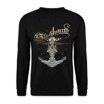 Stralsund anchor - Unisex Sweatshirt - black - Front - Alina (178cm) & Michal (187cm)