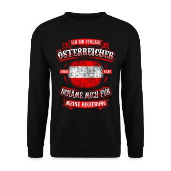 Stolzer Österreicher - Unisex Pullover - Schwarz - Vorne - Alina (178cm) & Michal (187cm)