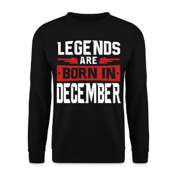 Les légendes sont nés en Décembre - Sweat-shirt Unisexe - noir - Devant - Alina (178cm) & Michal (187cm)