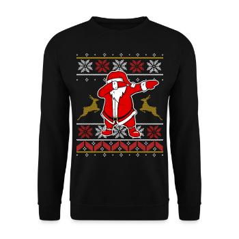 Dabbing Santa Claus - Dab Ugly Sweater Design - Unisex Sweatshirt - black - Front - Alina (178cm) & Michal (187cm)