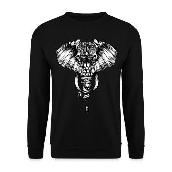 l'éléphant - Sweat-shirt Unisexe - noir - Devant - Alina (178cm) & Michal (187cm)